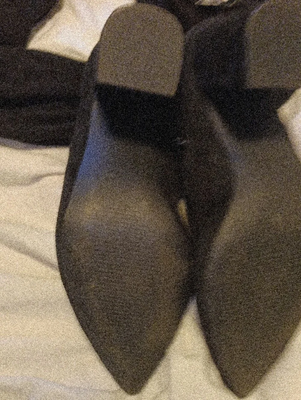 Tall Black Over-the-Knee Black Heel Boots with Back Tie